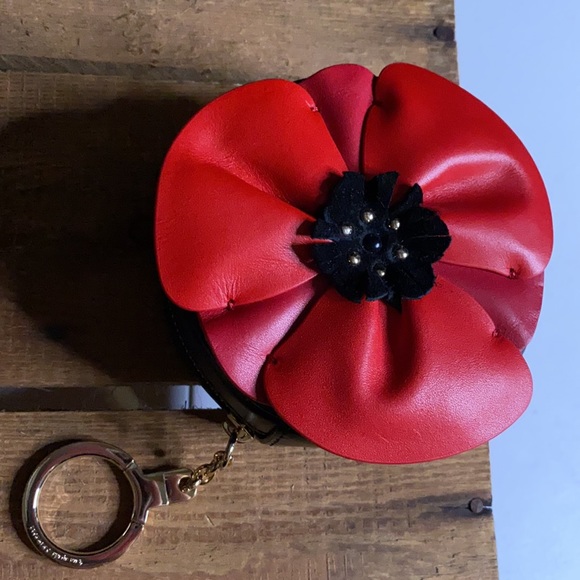 Kate Spade Poppy Zippered Coin Purse with Keychain - Picture 17 of 17